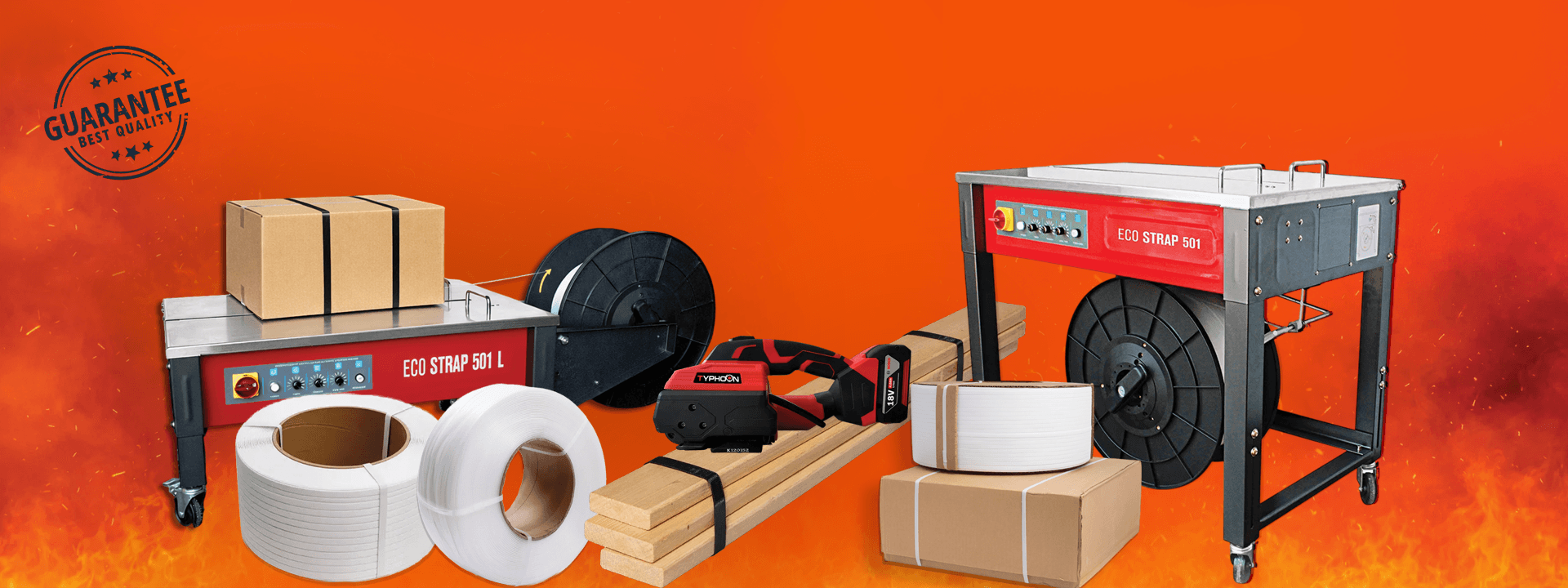 Makinë semiautomatike për lidhjen me rripa (strapping)